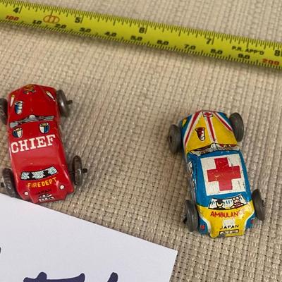 Vintage Tin Police and Ambulance Cars