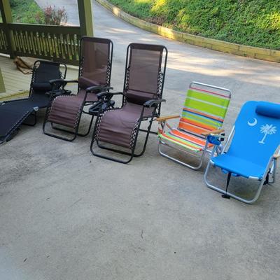 Five Beach/Lawn Chairs (G-DW)
