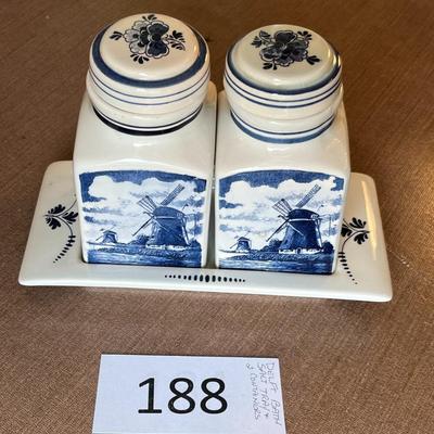 Delft Bath Salt Tray & 2 Containers