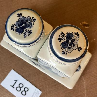 Delft Bath Salt Tray & 2 Containers