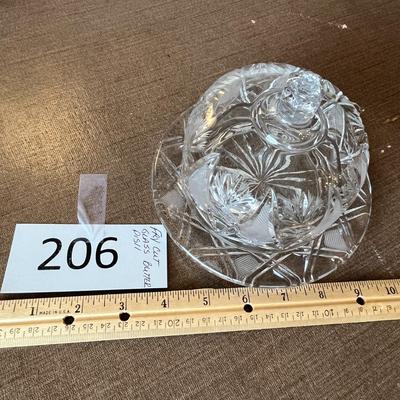 Fry Cut Glass Butter Dish