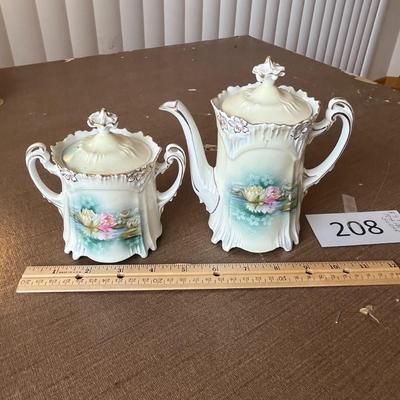 R.S. Prussia Tea Pot & Sugar Dish