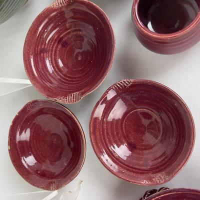 1053 10pc Handmade Pottery Bowls by Virginia Perram