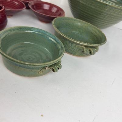 1053 10pc Handmade Pottery Bowls by Virginia Perram