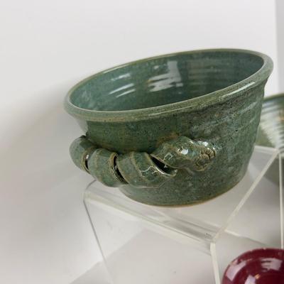 1053 10pc Handmade Pottery Bowls by Virginia Perram