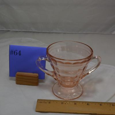 Vintage Pink Depression Glass Sugar Bowl