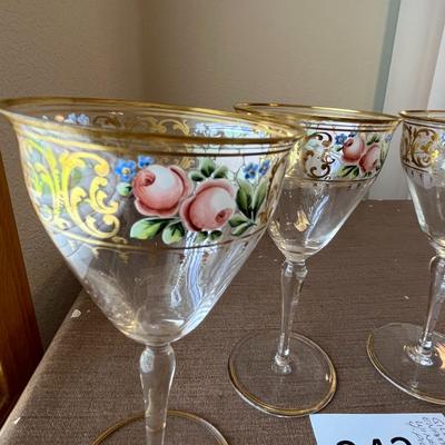 Gilded & Enameled Wine Goblets