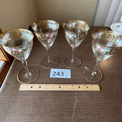 Gilded & Enameled Wine Goblets
