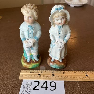Bisque Boy & Girl German Figurines