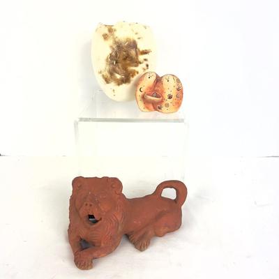 1059 Various Handmade Pottery Figures and Vase by Virginia Perram