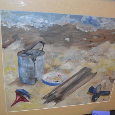 Framed & Matted Acrylic Still Life, Signed, Measures 28.5"x25"