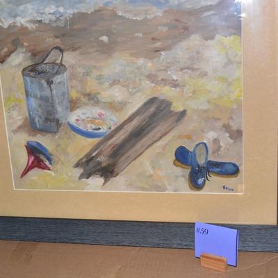 Framed & Matted Acrylic Still Life, Signed, Measures 28.5"x25"