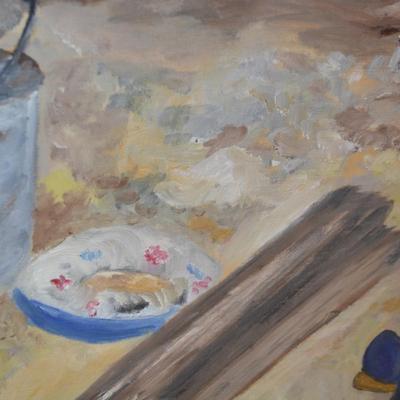 Framed & Matted Acrylic Still Life, Signed, Measures 28.5"x25"