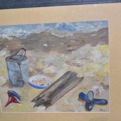 Framed & Matted Acrylic Still Life, Signed, Measures 28.5"x25"