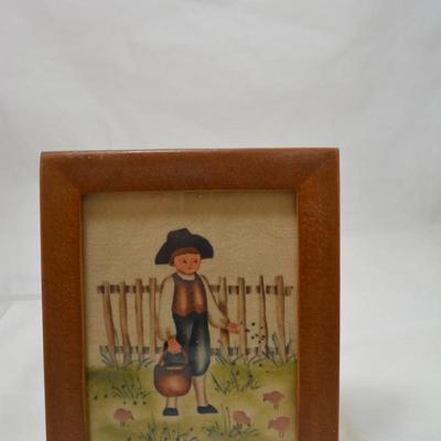 Set of 2 Jean Henry Signed Theorem Painting Boy & Girl