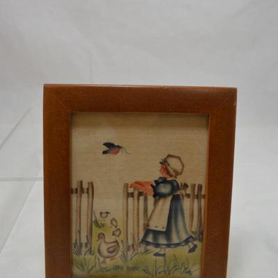 Set of 2 Jean Henry Signed Theorem Painting Boy & Girl
