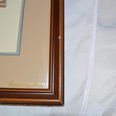 Framed & Matted "Taking Turns" Stitched by Lou, Signed P. Buckley Moss 1981