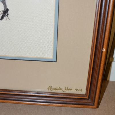Framed & Matted "Taking Turns" Stitched by Lou, Signed P. Buckley Moss 1981