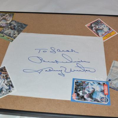 "To Sarah" Signed by Johnny Unitas w/ Cards