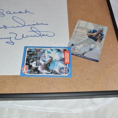 "To Sarah" Signed by Johnny Unitas w/ Cards