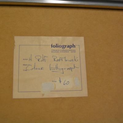 Signed Rolf Rafflewski Color Lithograph 97/150 Framed