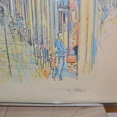 Signed Rolf Rafflewski Color Lithograph 97/150 Framed