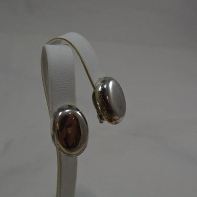 925 Sterling Oval Clip-On Earrings