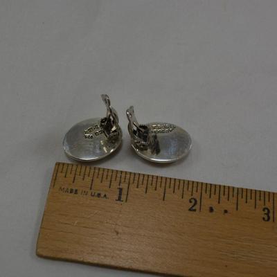 925 Sterling Oval Clip-On Earrings
