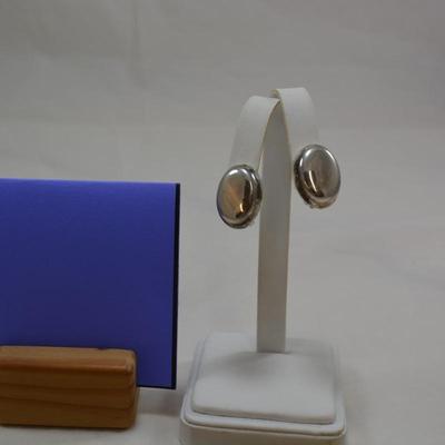 925 Sterling Oval Clip-On Earrings