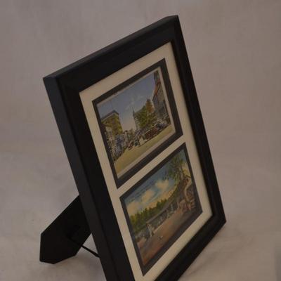 Vintage Framed Postcards Court Square & Endless Caverns 1950's