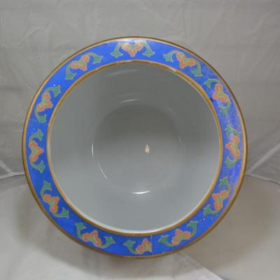 Floral Chinese Pot/Planter Measures 9.5"x12"
