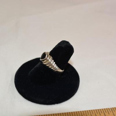 925 Sterling Onyx Heart Ring Size 7