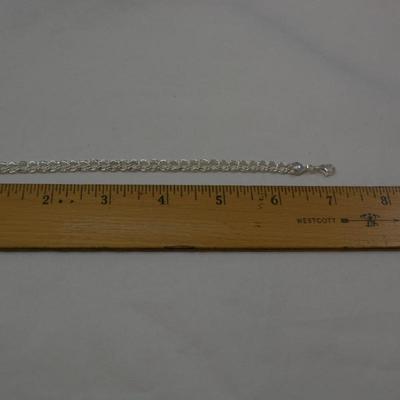 925 Sterling Parallel Curb Chain Bracelet 7"