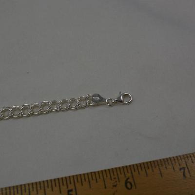 925 Sterling Parallel Curb Chain Bracelet 7"