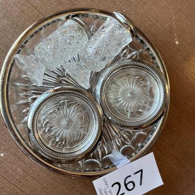 Silver Plate and Crystal Grouping