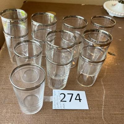 Platinum Trim Depression Juice Glasses