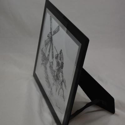 G.A. Harker "Don Quixote" Print in Glass Frame 12.25"x10.25"
