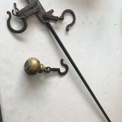 Hand Forged Antique Scale Balance & Brass Weight