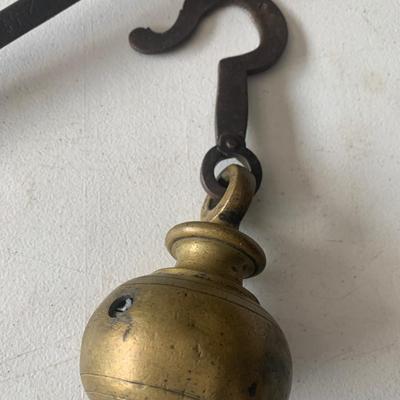 Hand Forged Antique Scale Balance & Brass Weight