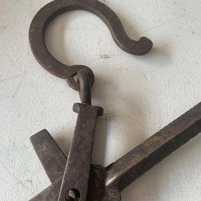Hand Forged Antique Scale Balance & Brass Weight