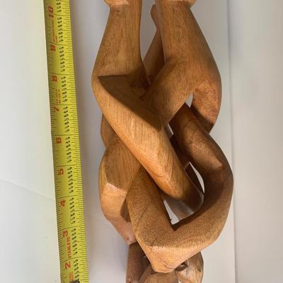 Modernist Wood Carved People Sculpture