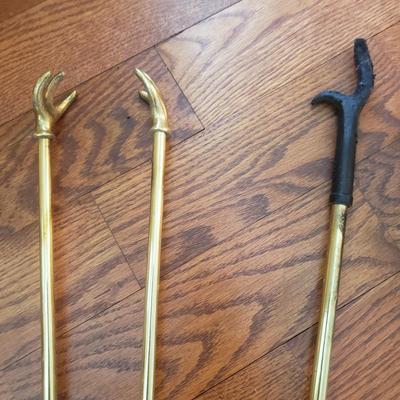 Brass Fireplace Tool Set and Wood Bin (GR-KD)