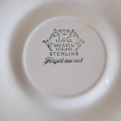 8 pc J&G Meakin England Sterling Forget Me Not Saucer & cupss