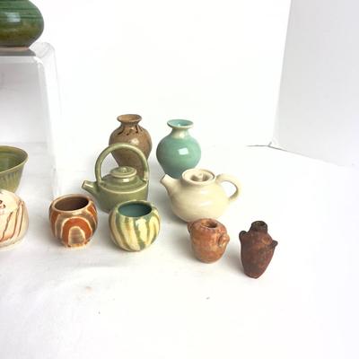 1065 Lot of Miniature Vases and Covered Pots by Virginia Perram