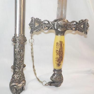 Faternal Order Ceremonials sword and Scabbard./ $50 to $120.