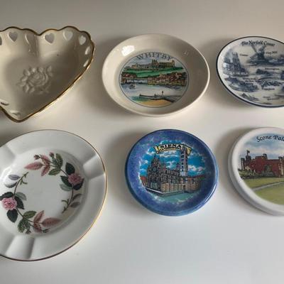 Large Lot of World Travel Ashtray Small Saucers