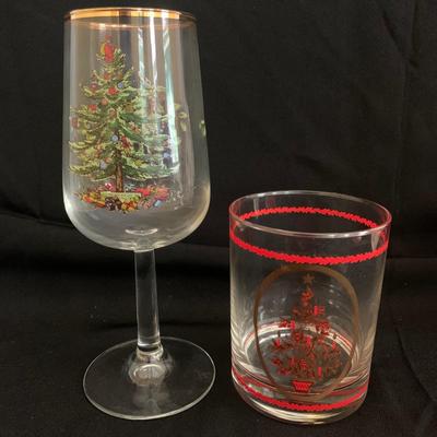Spode Christmas Tree Wine Glasses, Whiskey Glasses, Coasters, and More (GR-KW)