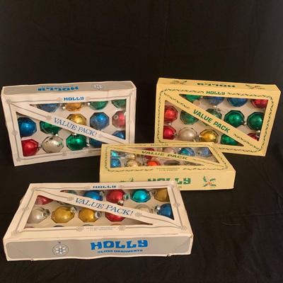 Vintage Glass Ornaments by Pyramid and Holly (GR-KW)