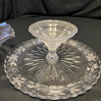 Etched Glass Bowl, Platter & More (M-RG)