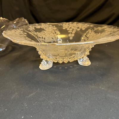 Etched Glass Bowl, Platter & More (M-RG)